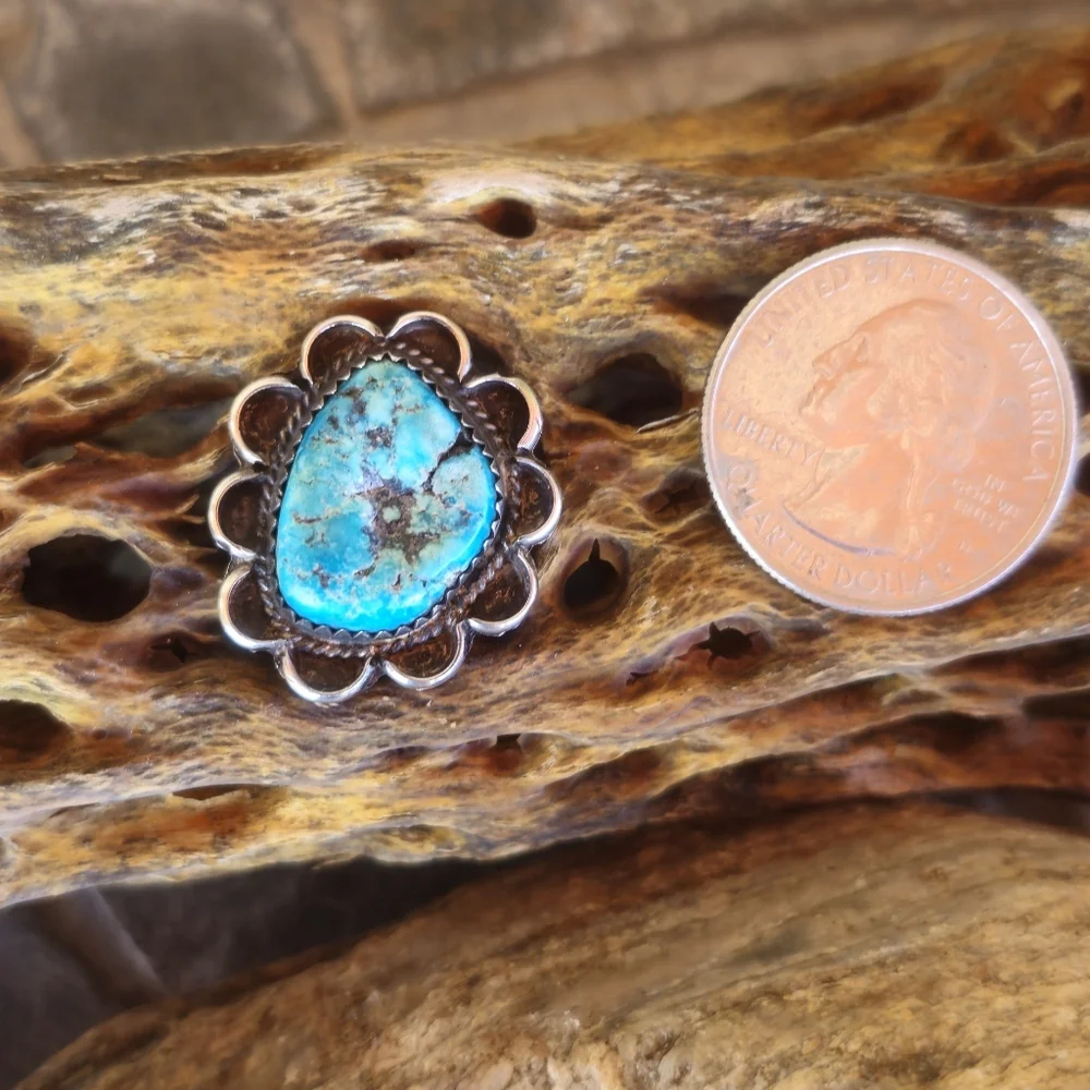 Sterling Silver Vintage TURQUOISE ring - Picture 5 of 17